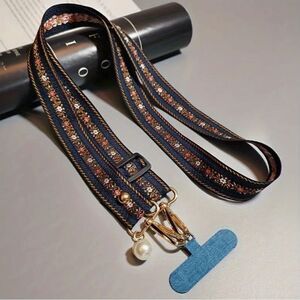 Embroidered Cell Phone Crossbody Lanyard